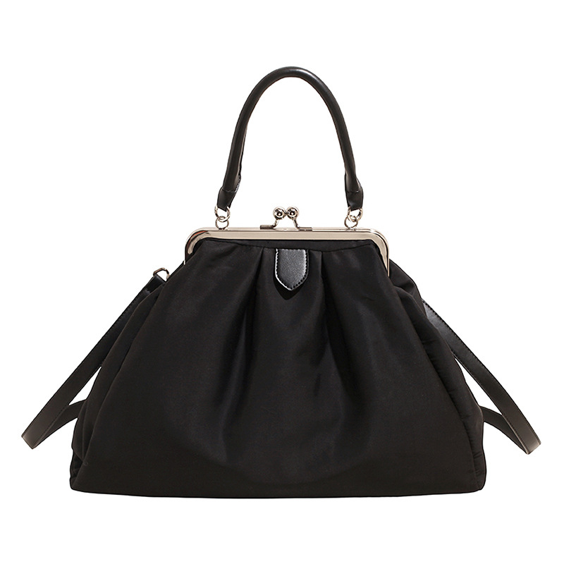 Geantă de mână în formă de nor, plisuri drăguțe, închidere cu clips, pentru femei, model nou 2026, geantă crossbody casual minimalist