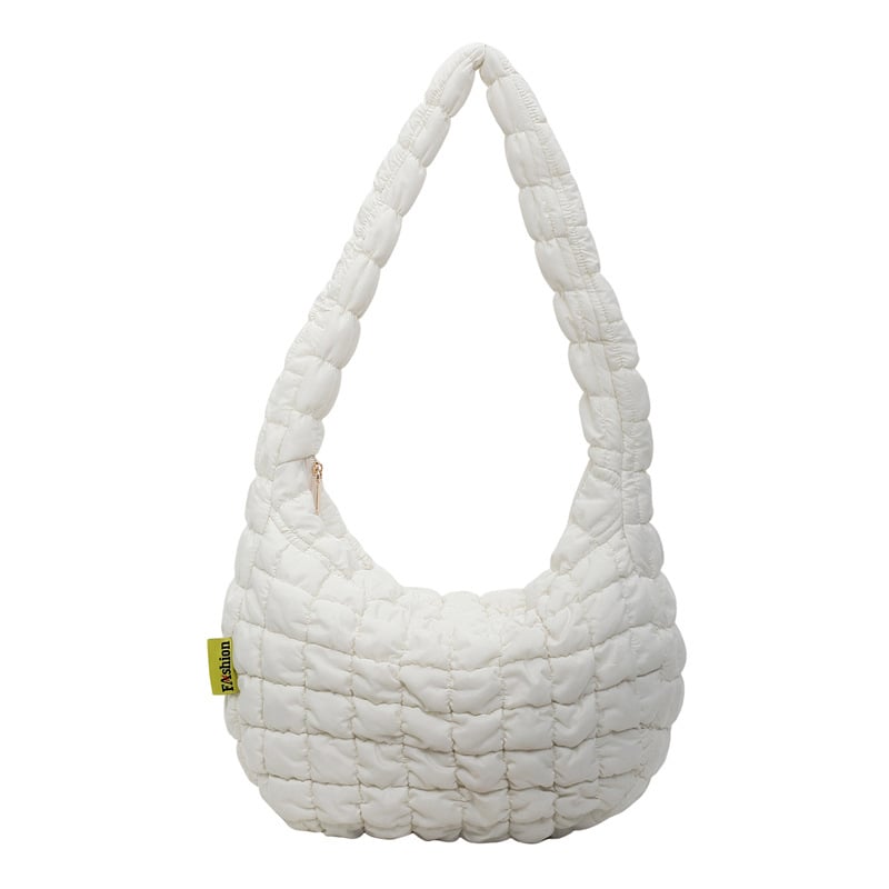 Geantă de mână pentru femei cu pliuri, design în formă de nor, din nylon, capacitate mare, broderie cu fir, versatilă: pentru umăr sau crossbody