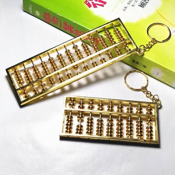 Feng Shui mini abac din alamă pandant cu mărgele rotative