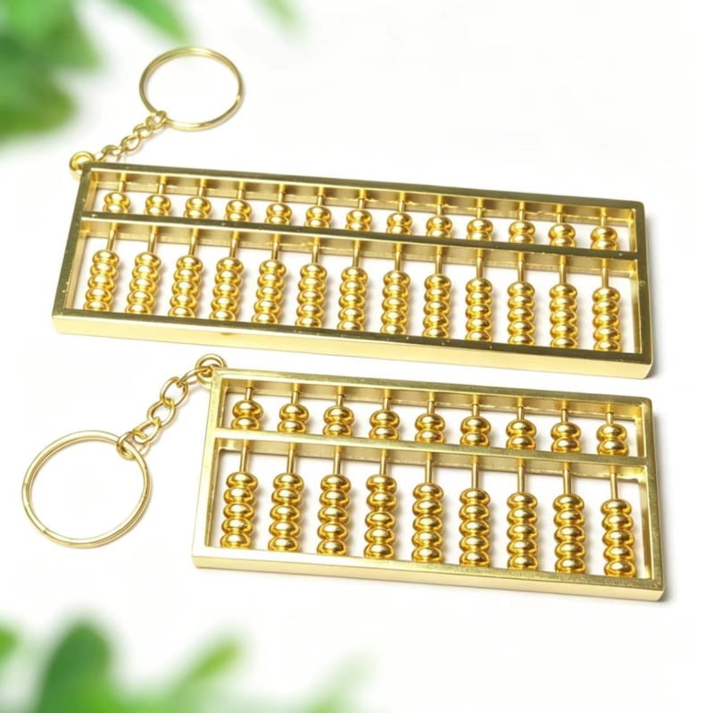 Feng Shui mini abac din alamă pandant cu mărgele rotative