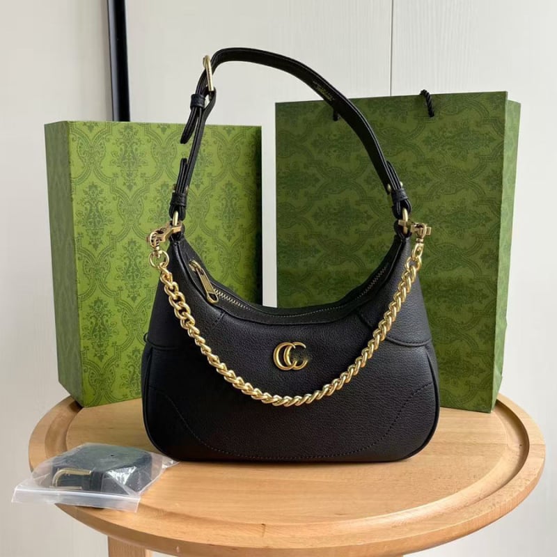 GG2026 Geantă din piele de vițel cu lanț pentru femei, formă de lună, cu un singur curea, crossbody versatilă
