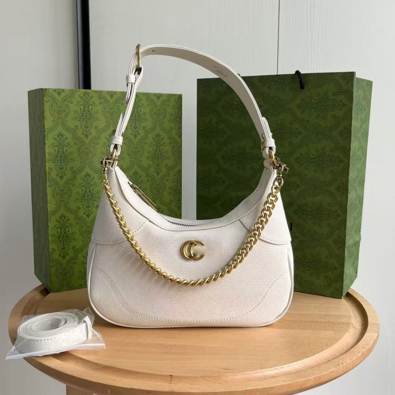 GG2026 Geantă din piele de vițel cu lanț pentru femei, formă de lună, cu un singur curea, crossbody versatilă