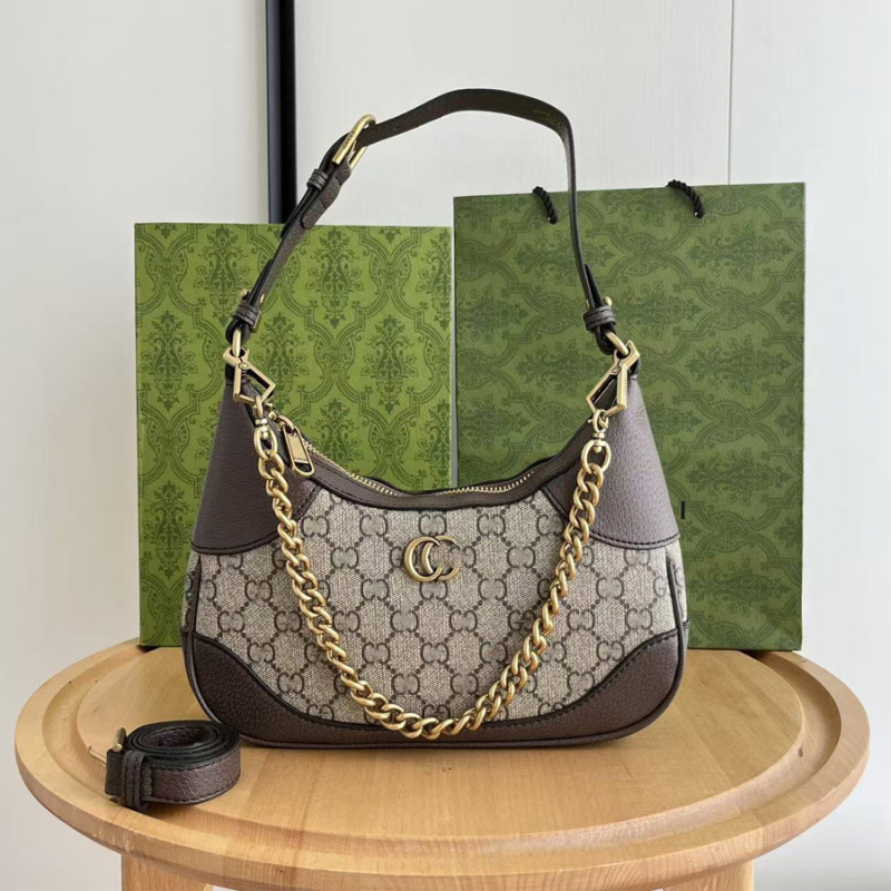 GG2026 Geantă din piele de vițel cu lanț pentru femei, formă de lună, cu un singur curea, crossbody versatilă