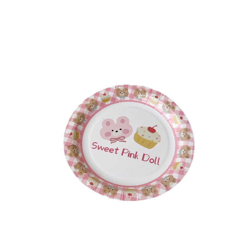 Farfurii de hârtie de unică folosință de 9 inch, design frunze de banană, rotunde, set de 10 bucăți