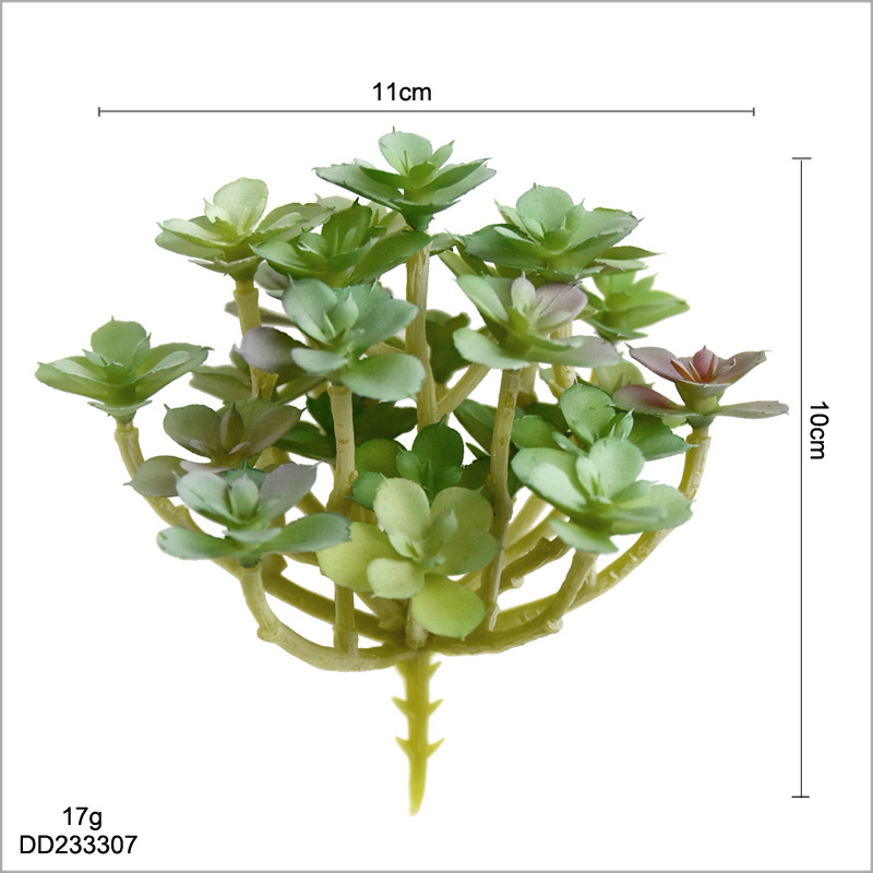 Planta suculentă artificială, 11 cm, cu frunze concave Sedum, plantă decorativă de birou din plastic
