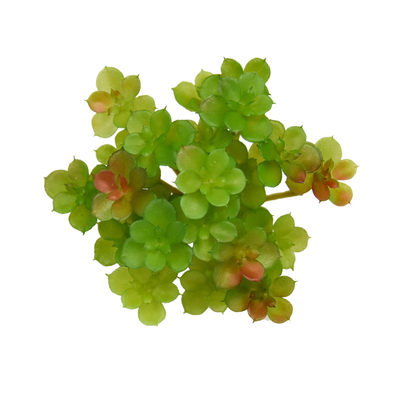 Planta suculentă artificială, 11 cm, cu frunze concave Sedum, plantă decorativă de birou din plastic