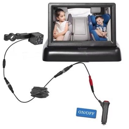 Monitor HD rabatabil de 4,3 inch pentru vedere în spate, cu cameră nocturnă