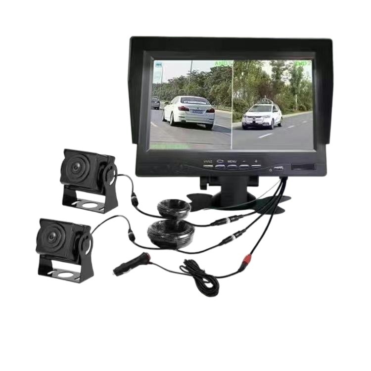 Display auto de 7 inch, universal pentru autobuze și camioane, cu două canale HD, vizualizare nocturnă și imagine de mers înapoi