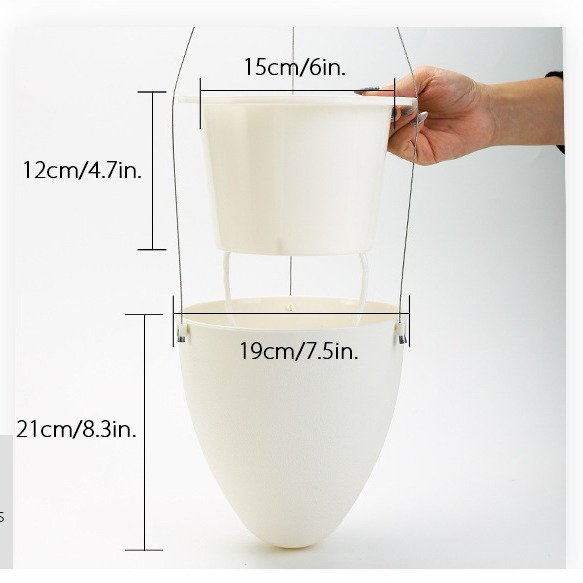 Olinzer ghiveci de flori din plastic, în formă de ou, diametru 10 cm, turnare prin injecție monobloc, durabil.
