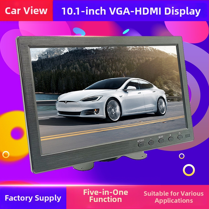 10,1-palcový bezpečnostný monitor do auta so vstupmi HDMI, VGA, AV, USB a BNC, HD displej