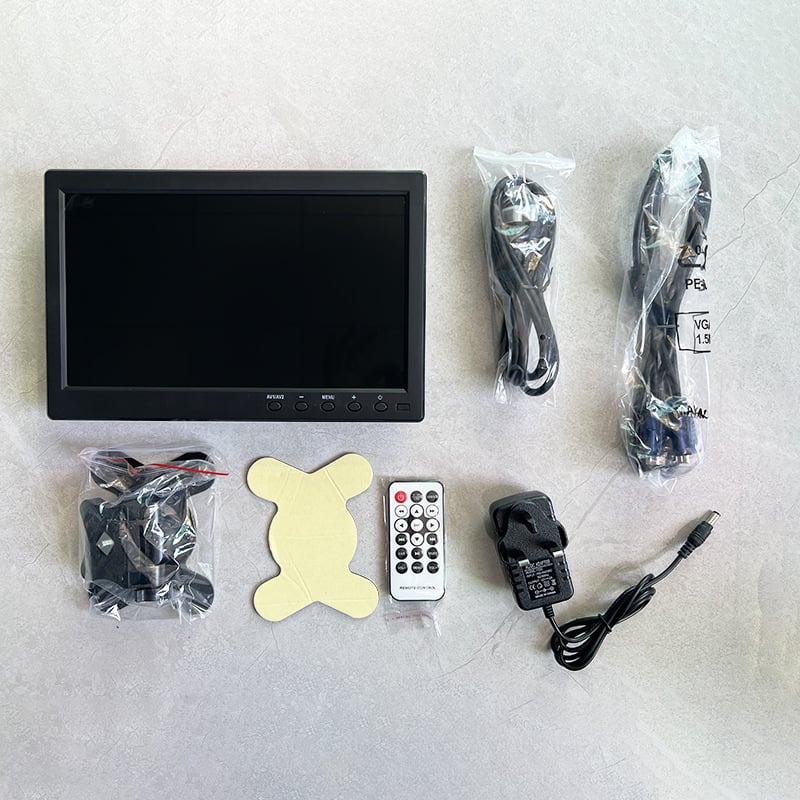 Monitor de securitate auto de 10,1 inch cu intrări HDMI, VGA, AV, USB și BNC, ecran HD