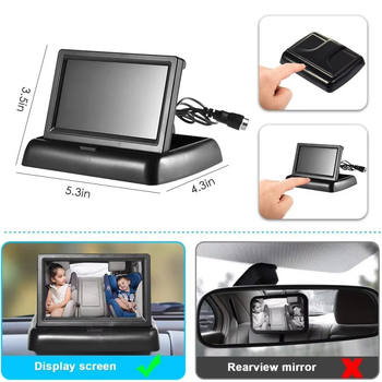 Jintang monitor auto pliabil de 4,3 inch IPS LCD TFT, cu vedere nocturnă și cameră de mers înapoi