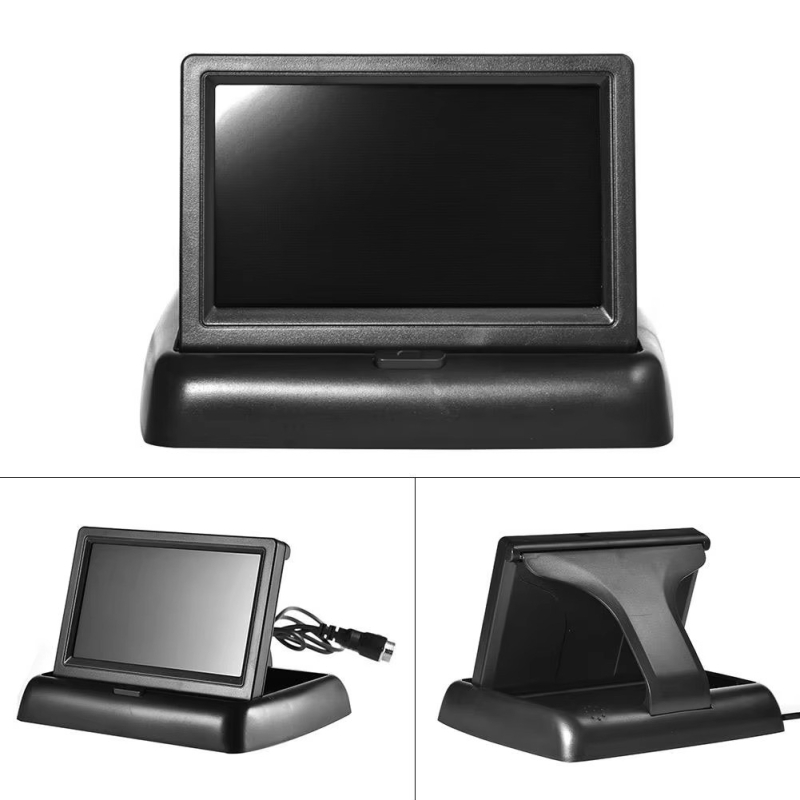 Jintang monitor auto pliabil de 4,3 inch IPS LCD TFT, cu vedere nocturnă și cameră de mers înapoi
