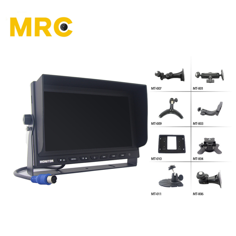 Monitor AHD de 7 inch pentru recul, monitorizare video HD pe 3 canale în unghi mort, PAL/NTSC sistem TV auto