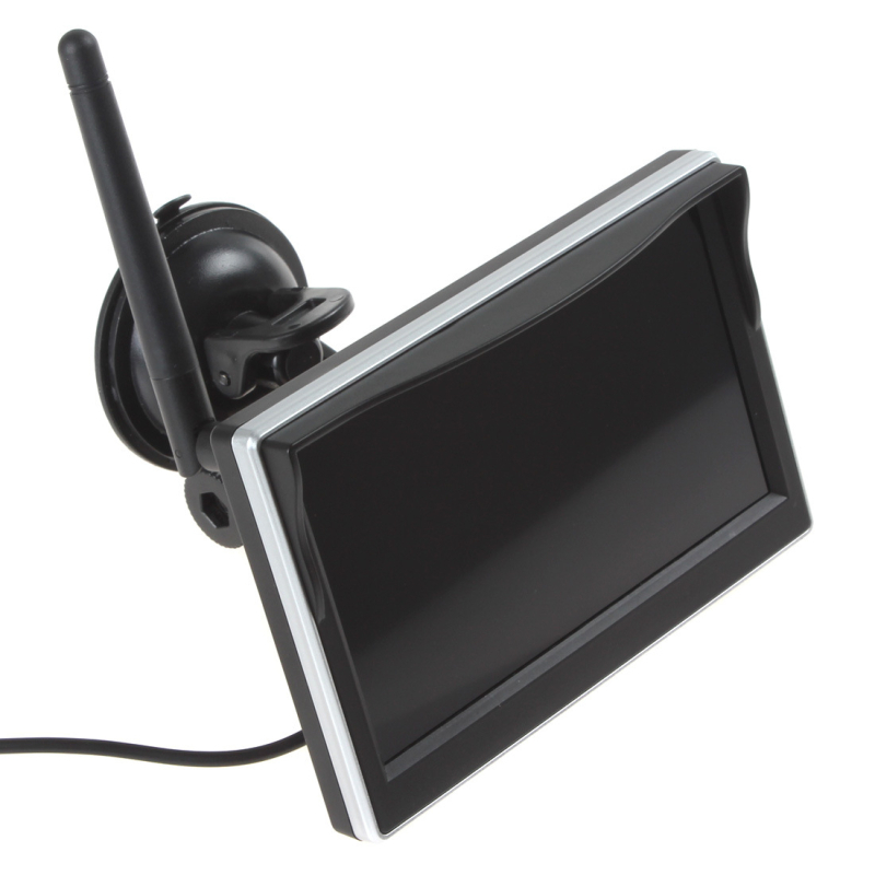 Monitor video încorporat wireless de 5 inch pentru mers înapoi și cameră retrovizoare cu infraroșu pentru camion