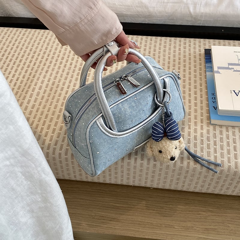 Geantă de mână pentru femei, cu strasuri lucioase, 2026 model nou, design minimalist modern, poșetă de umăr și crossbody