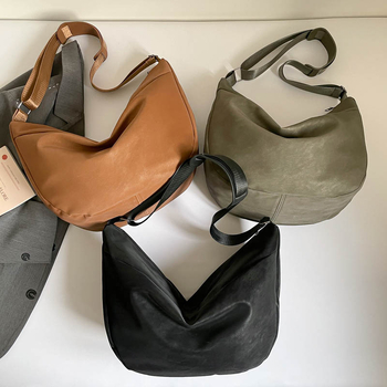 Geantă de umăr crossbody pentru femei, finisaj premium, culoare solidă, design minimalist, inspirat de Harajuku japonez