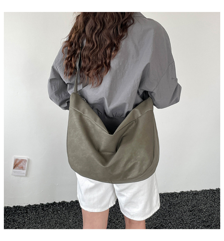 Geantă de umăr crossbody pentru femei, finisaj premium, culoare solidă, design minimalist, inspirat de Harajuku japonez