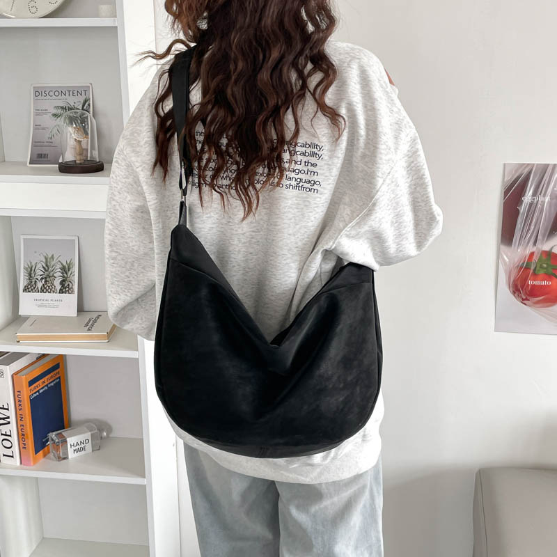 Geantă de umăr crossbody pentru femei, finisaj premium, culoare solidă, design minimalist, inspirat de Harajuku japonez