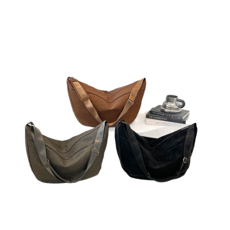 Geantă de umăr crossbody pentru femei, finisaj premium, culoare solidă, design minimalist, inspirat de Harajuku japonez