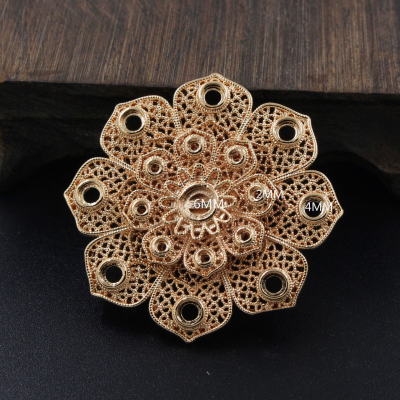 Base de coroană lotus din cupru pur, imitație Song, accesorii pentru păr în stil antic, clips pentru păr, material DIY