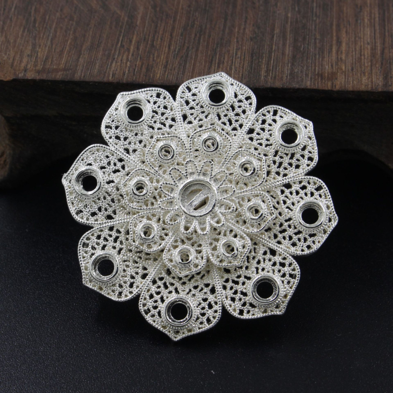 Base de coroană lotus din cupru pur, imitație Song, accesorii pentru păr în stil antic, clips pentru păr, material DIY