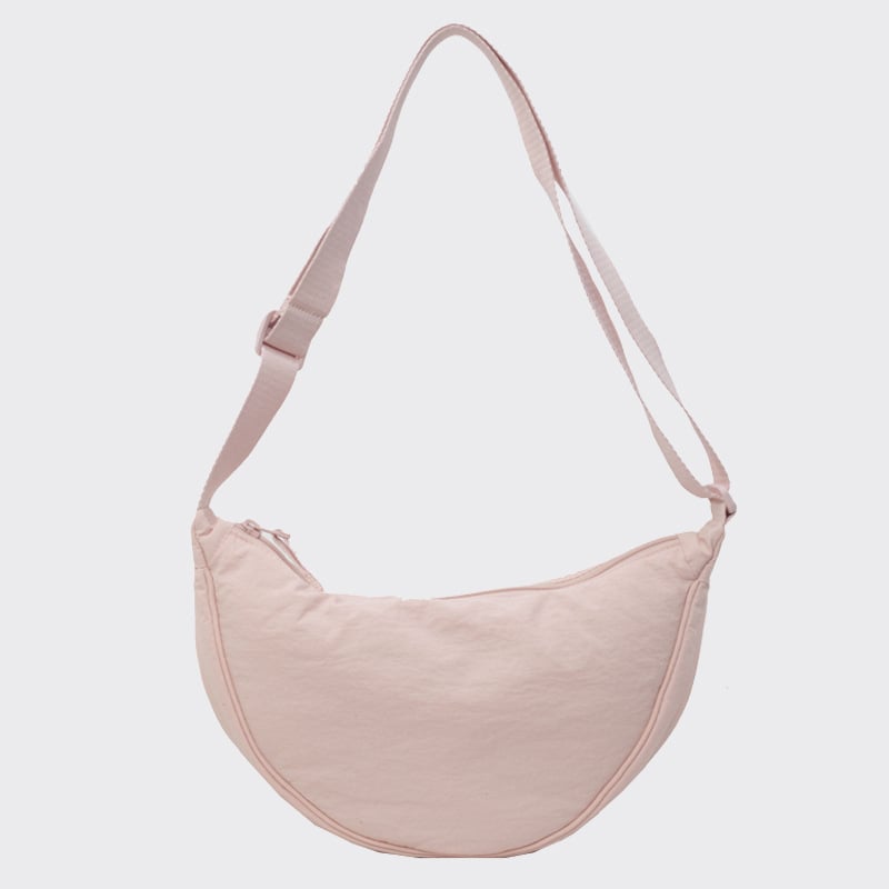 Geantă de umăr crossbody pentru femei, dumpling, mică, din nylon, culoare solidă