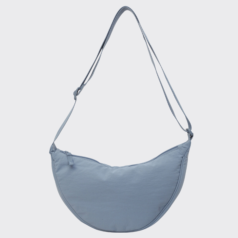 Geantă de umăr crossbody pentru femei, dumpling, mică, din nylon, culoare solidă