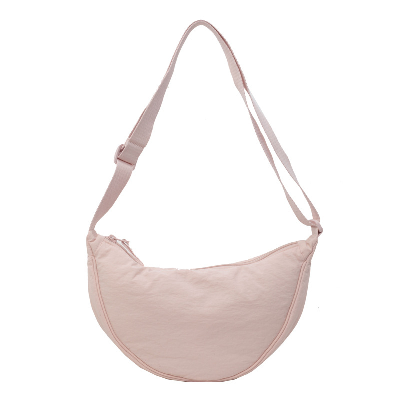 Geantă de umăr crossbody pentru femei, dumpling, mică, din nylon, culoare solidă