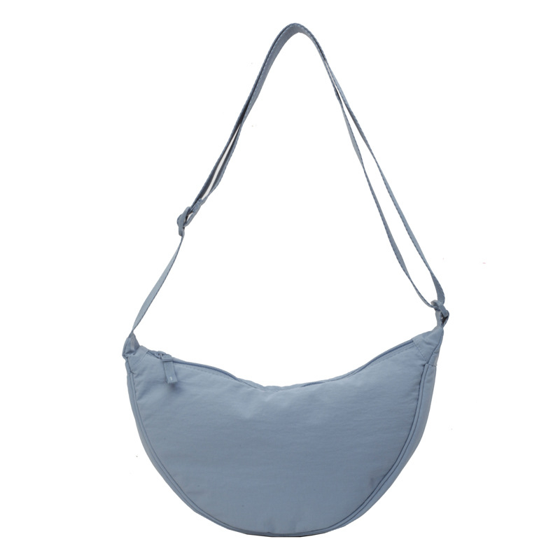 Geantă de umăr crossbody pentru femei, dumpling, mică, din nylon, culoare solidă