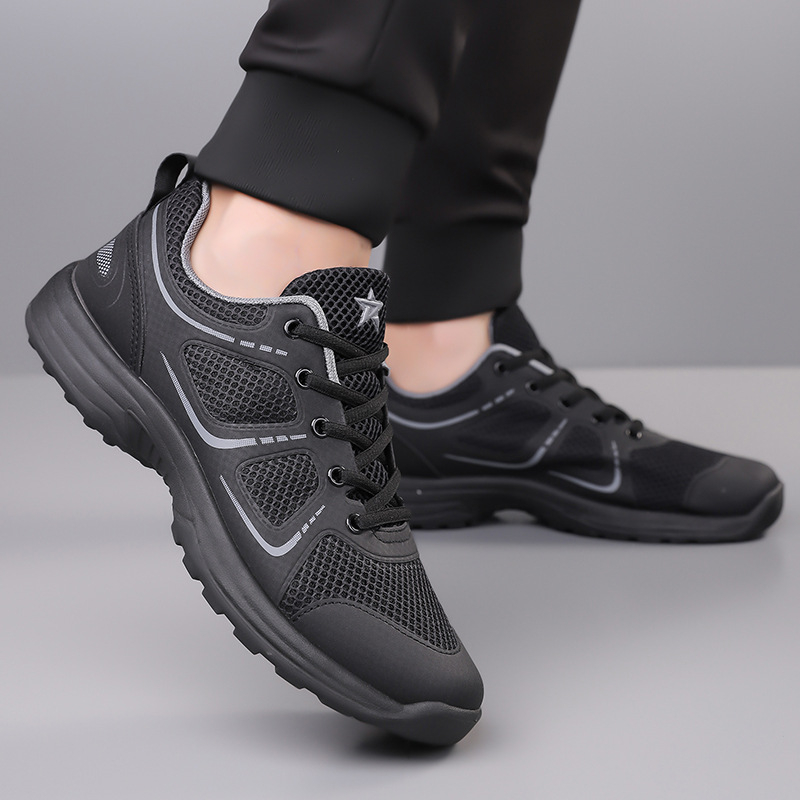 Pantofi sport de vară pentru bărbați, cu șireturi, plasă respirabilă, vârf rotund, 2026