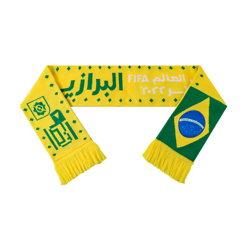 Șal tricotat jacquard cu ciucuri pentru fanii cluburilor de fotbal