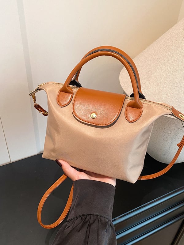 Geantă de damă din nylon mini, ușoară, crossbody, stil urban simplu, formă de dumpling