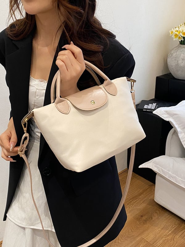 Geantă de damă din nylon mini, ușoară, crossbody, stil urban simplu, formă de dumpling