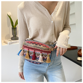 Geantă cu franjuri în stil etnic Yunnan, curea lată, crossbody, primăvara 2025, stil artistic național, utilizare zilnică