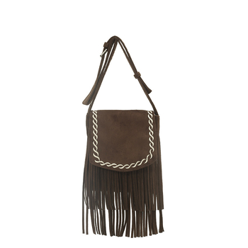Geantă crossbody retro cu ciucuri, finisaj mat, capacitate mare, pentru femei