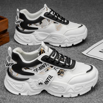 Adidași bărbați din plasă respirabil 2025, pantofi sport casual cu talpă groasă, stil coreean