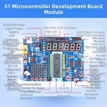 Mașinuță inteligentă C51, placă de dezvoltare cu microcontroler 51, fără lipire, kit robot pentru urmărire pe linie și evitare a obstacolelor