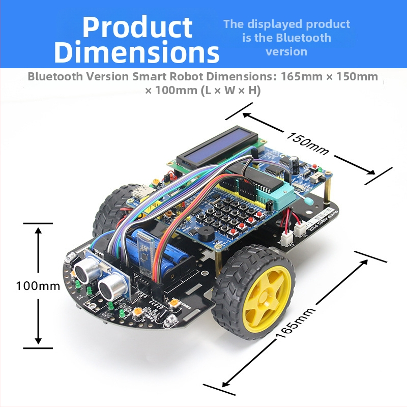 Mașinuță inteligentă C51, placă de dezvoltare cu microcontroler 51, fără lipire, kit robot pentru urmărire pe linie și evitare a obstacolelor