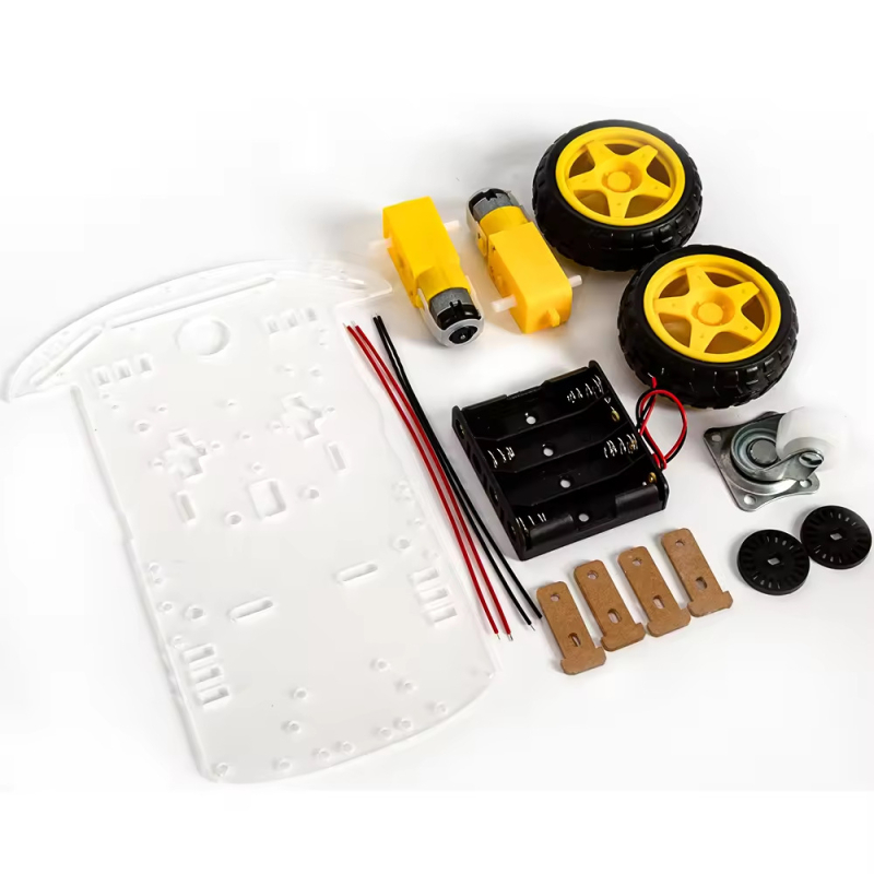Șasiu de mașină inteligent cu baterie, 2WD, senzor de viteză, robot auto pentru urmărire pe linie