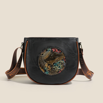 Geantă crossbody din PU, în stil chinezesc retro, formă de scoică, pentru femei