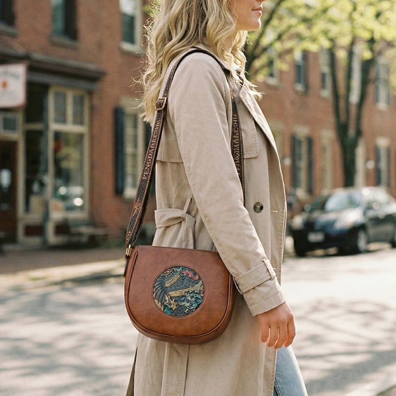 Geantă crossbody din PU, în stil chinezesc retro, formă de scoică, pentru femei