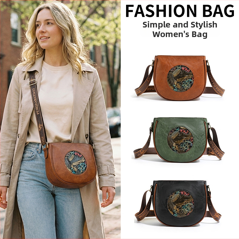 Dámska crossbody kabelka z umelej kože v tvare knedle v retro čínskom štýle