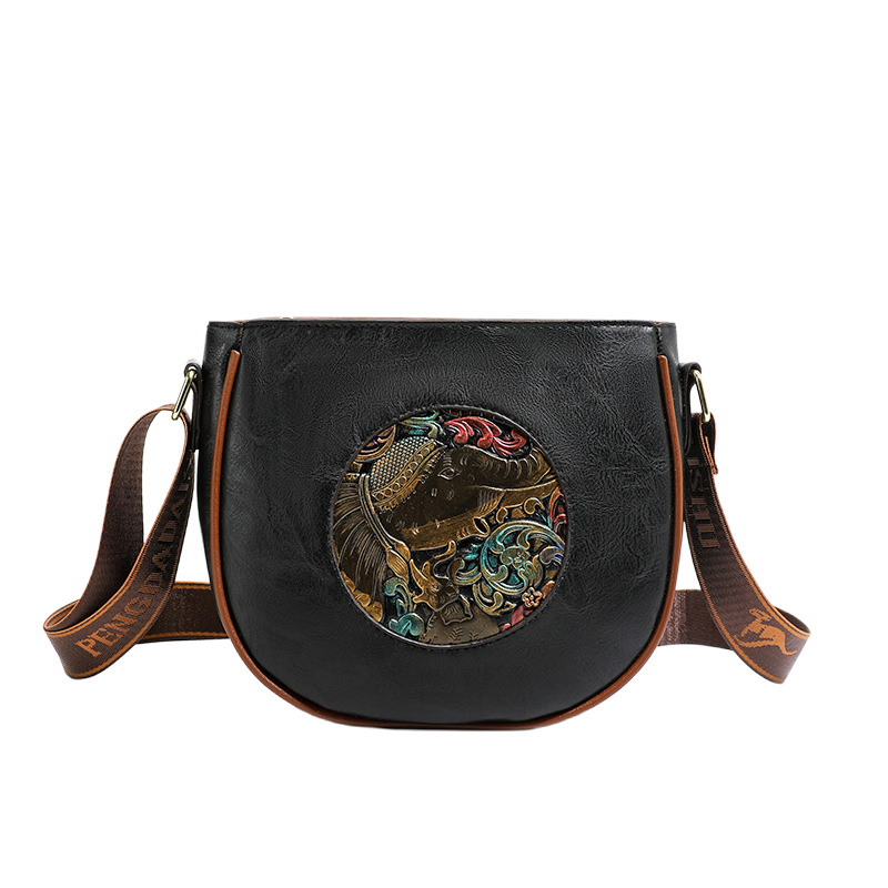 Geantă crossbody din PU, în stil chinezesc retro, formă de scoică, pentru femei