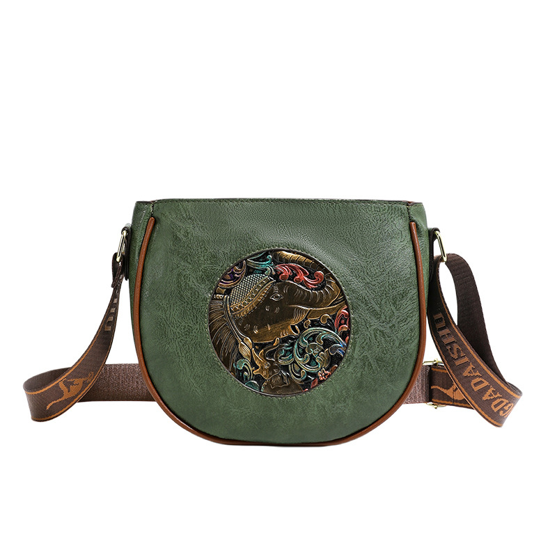 Geantă crossbody din PU, în stil chinezesc retro, formă de scoică, pentru femei