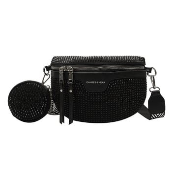 Geantă cochilie lucioasă cu cristale, PU, pentru femei, mică, geantă de umăr/crossbody