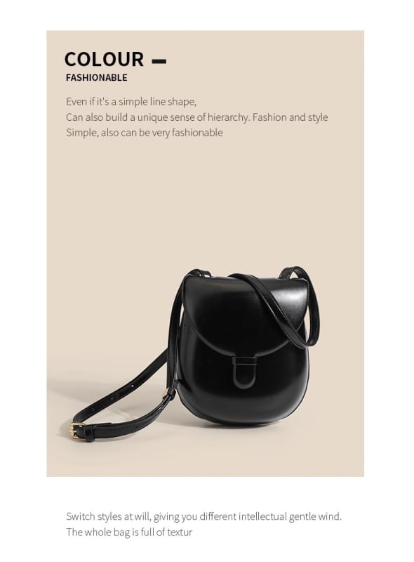 Geantă de damă, stil coreean nou, geantă de umăr/crossbody, design minimalist și versatil, formă de scoică cu cusături