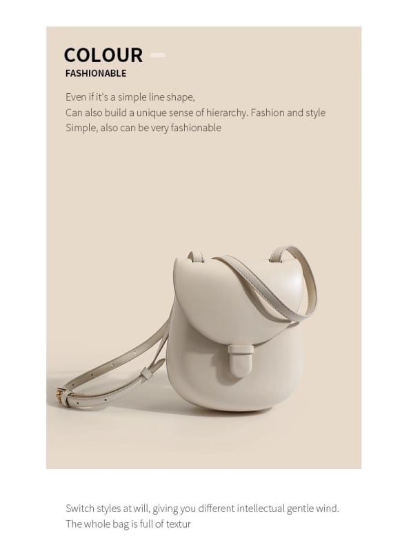 Geantă de damă, stil coreean nou, geantă de umăr/crossbody, design minimalist și versatil, formă de scoică cu cusături