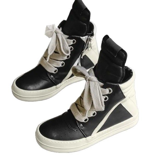 Pantofi sport bărbați de înălțime mare, talpă groasă, stil motocicletă retro, casual zilnic X168