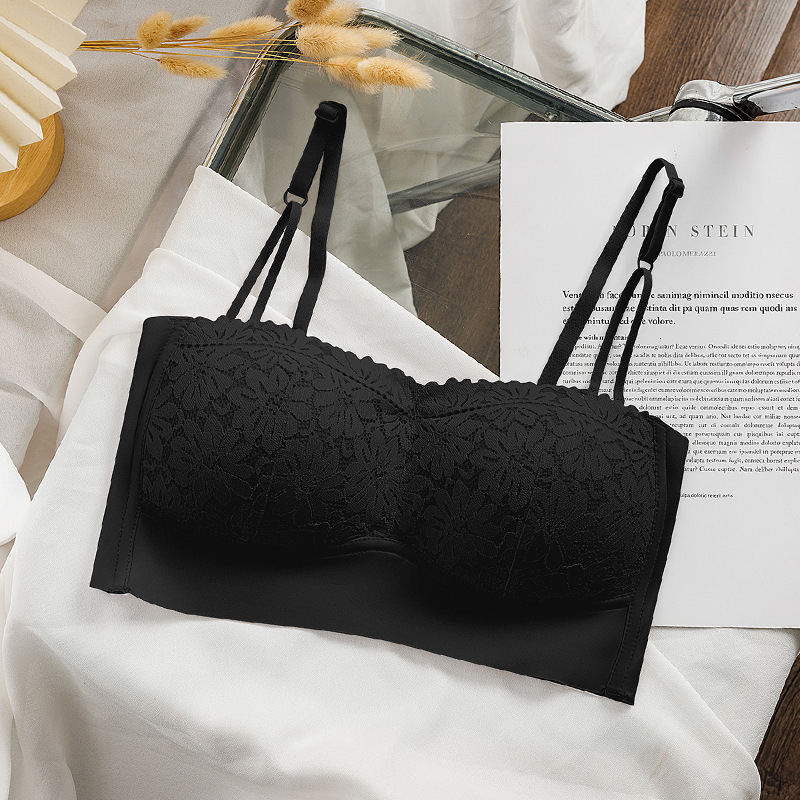 Bralette din dantelă cu bretele detașabile, spate decupat